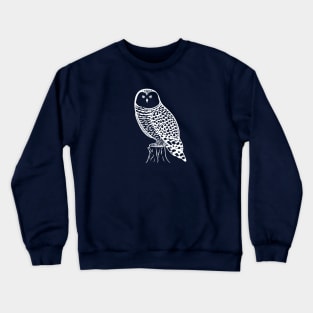 Snowy Owl - bird watchers hand drawn design Crewneck Sweatshirt